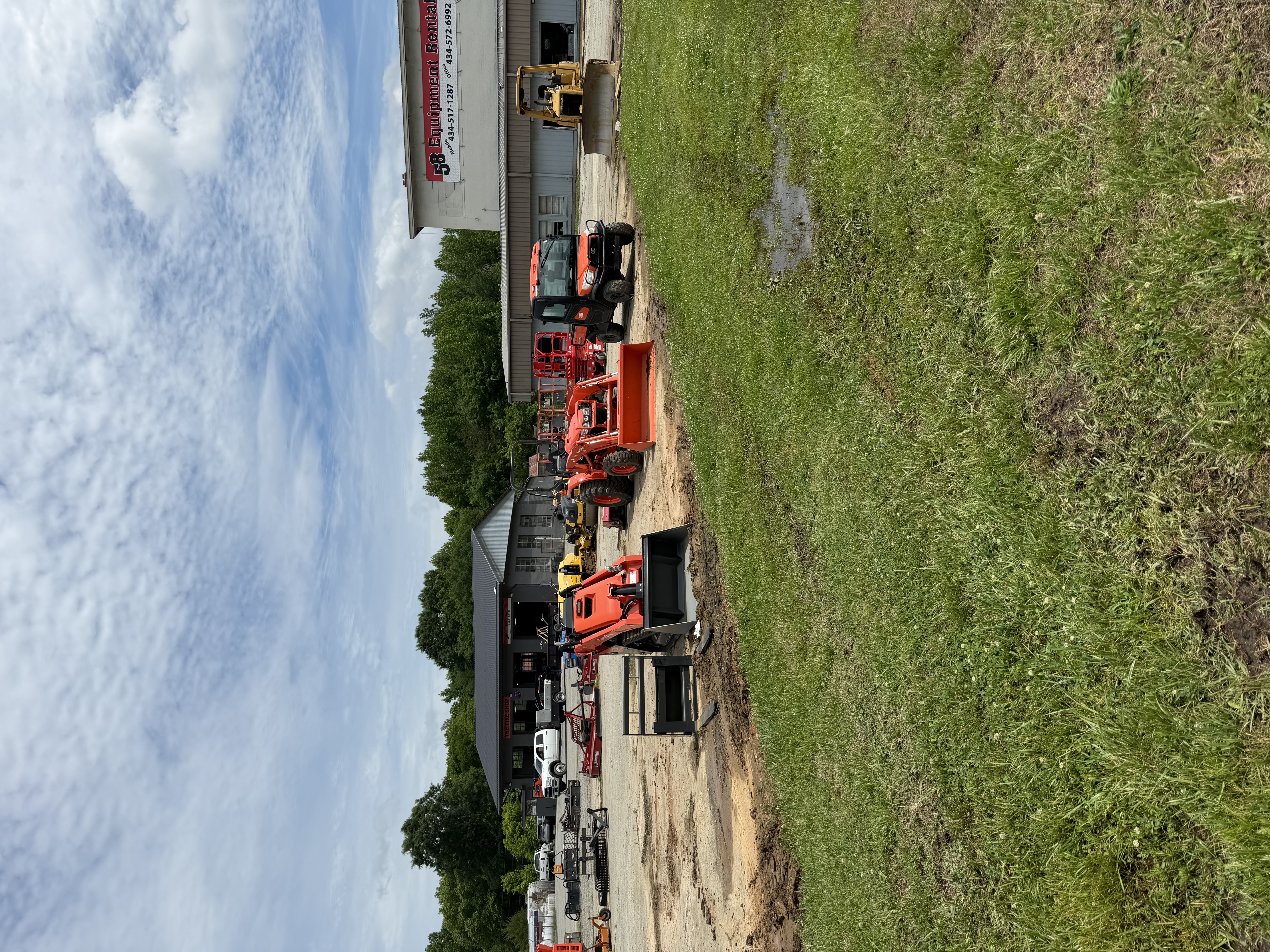 The 58 Equipment Rentals yard in Halifax County VA with compaction and site-prep equipment